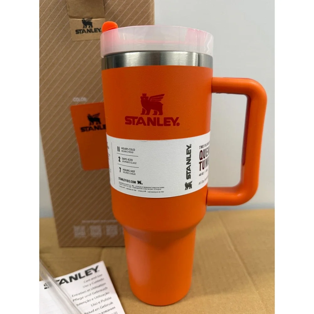 Stanley Quencher H2.0 FlowState Tumbler 40oz Insulated orange Cup New - Picture 3 of 9